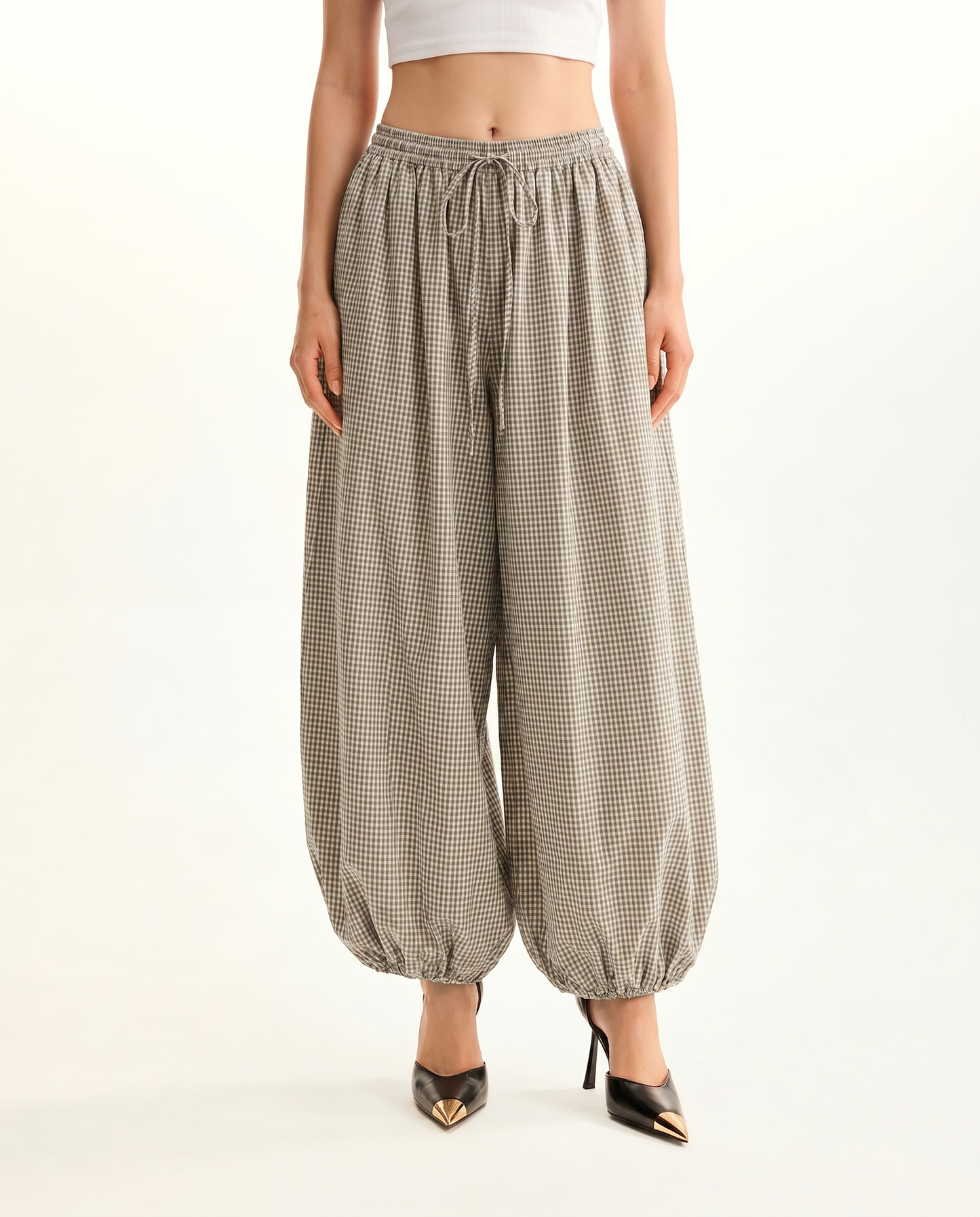 Taupe Cotton Balloon Pants - image 3