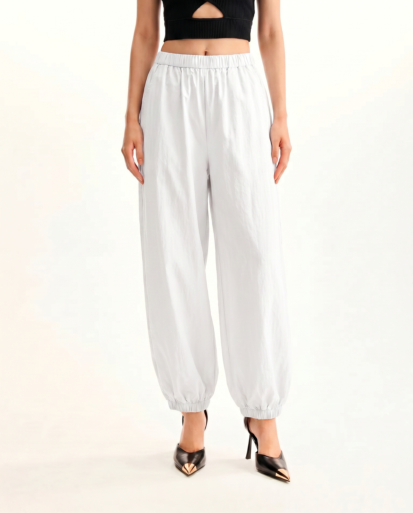 White Tapered Balloon Pants - image 1