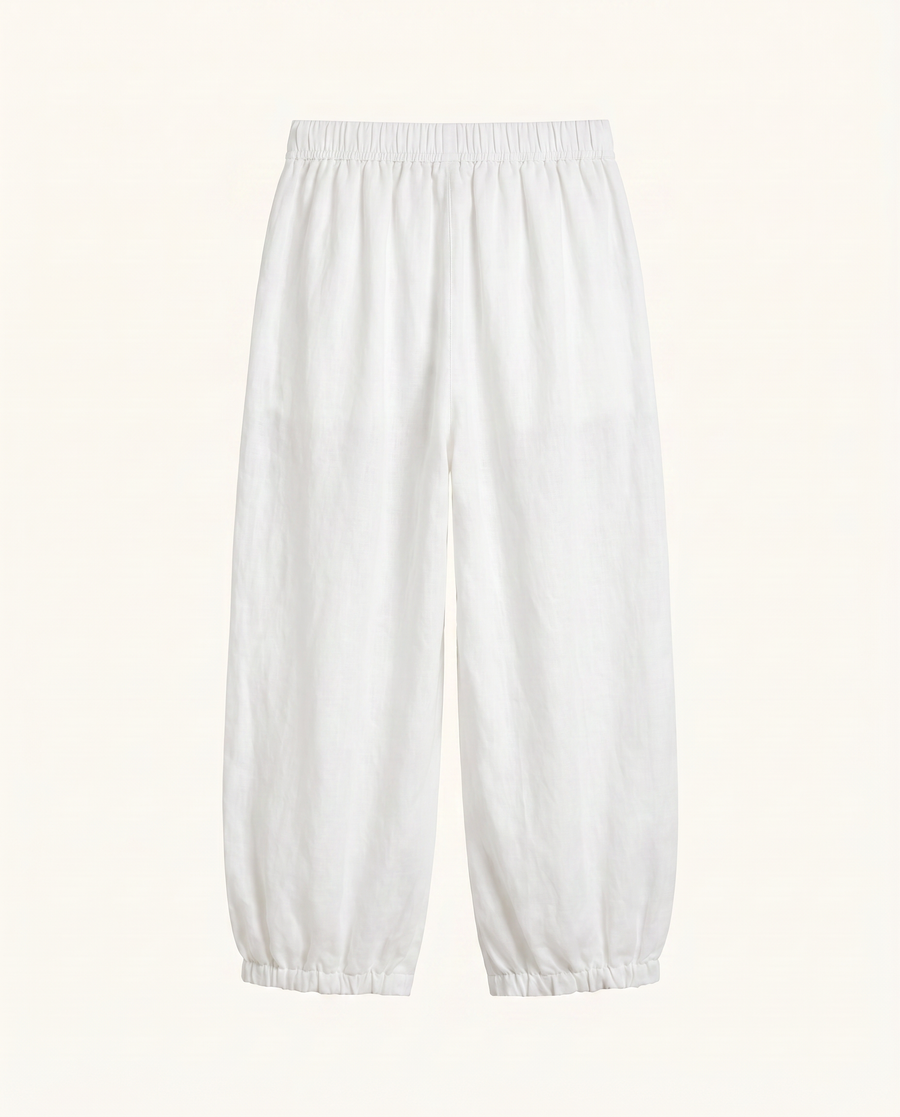 White Elastic Hem Balloon Pants - image 2