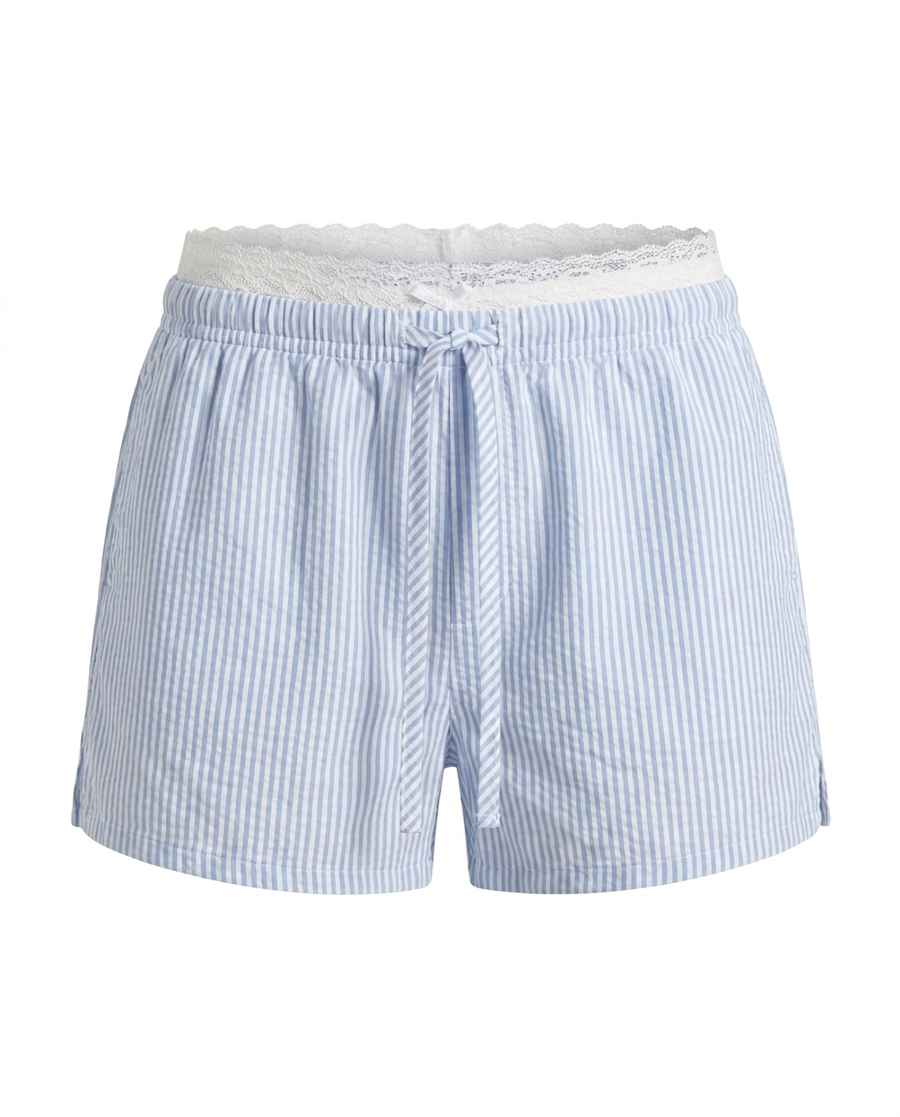Light Blue Striped Shorts - image 4
