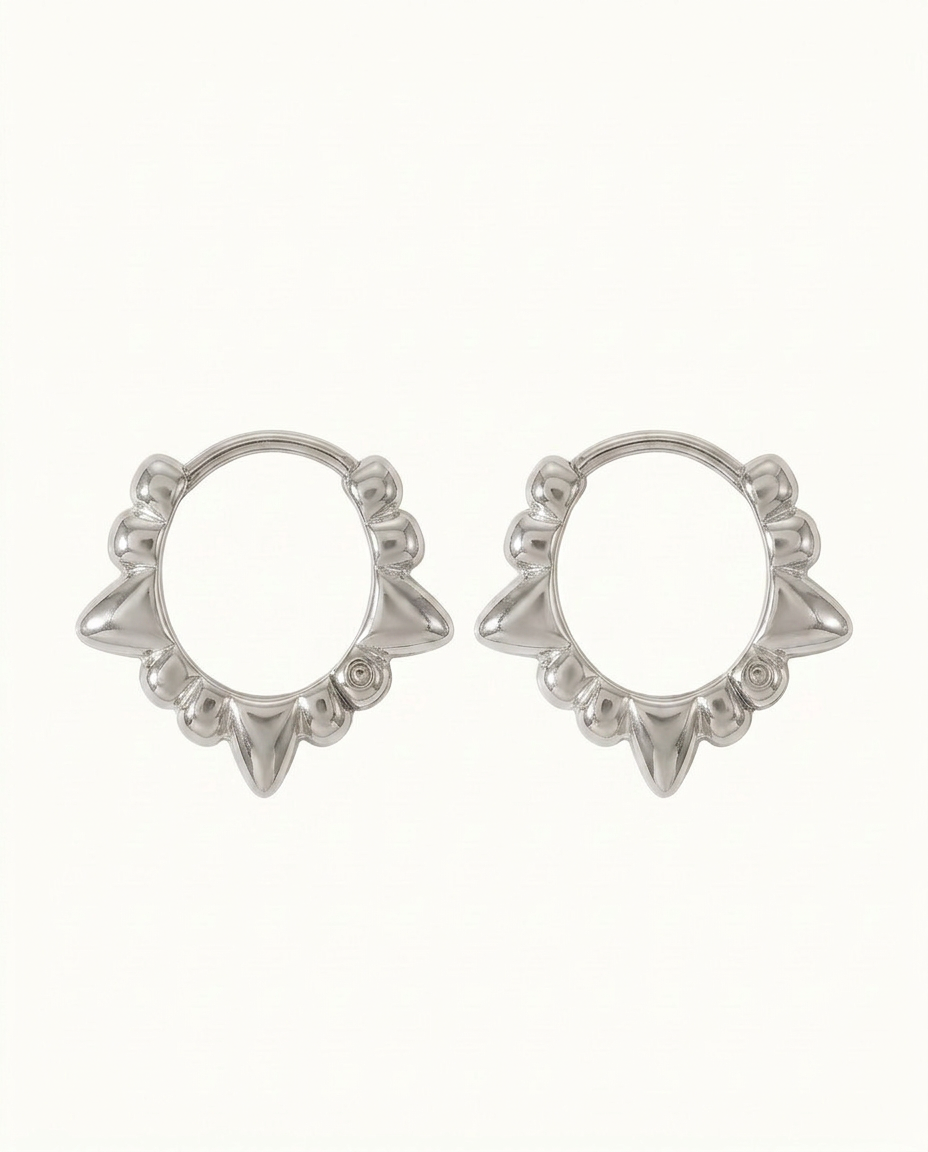 Amelie Slim Huggie Earrings - Silver