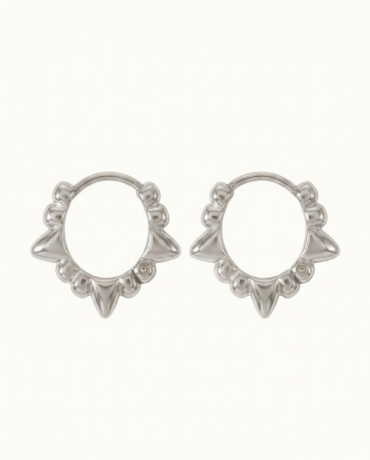 Amelie Slim Huggie Earrings - Silver