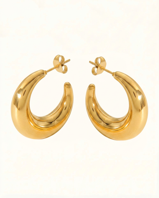 Bianca Round Stud Earrings - Gold