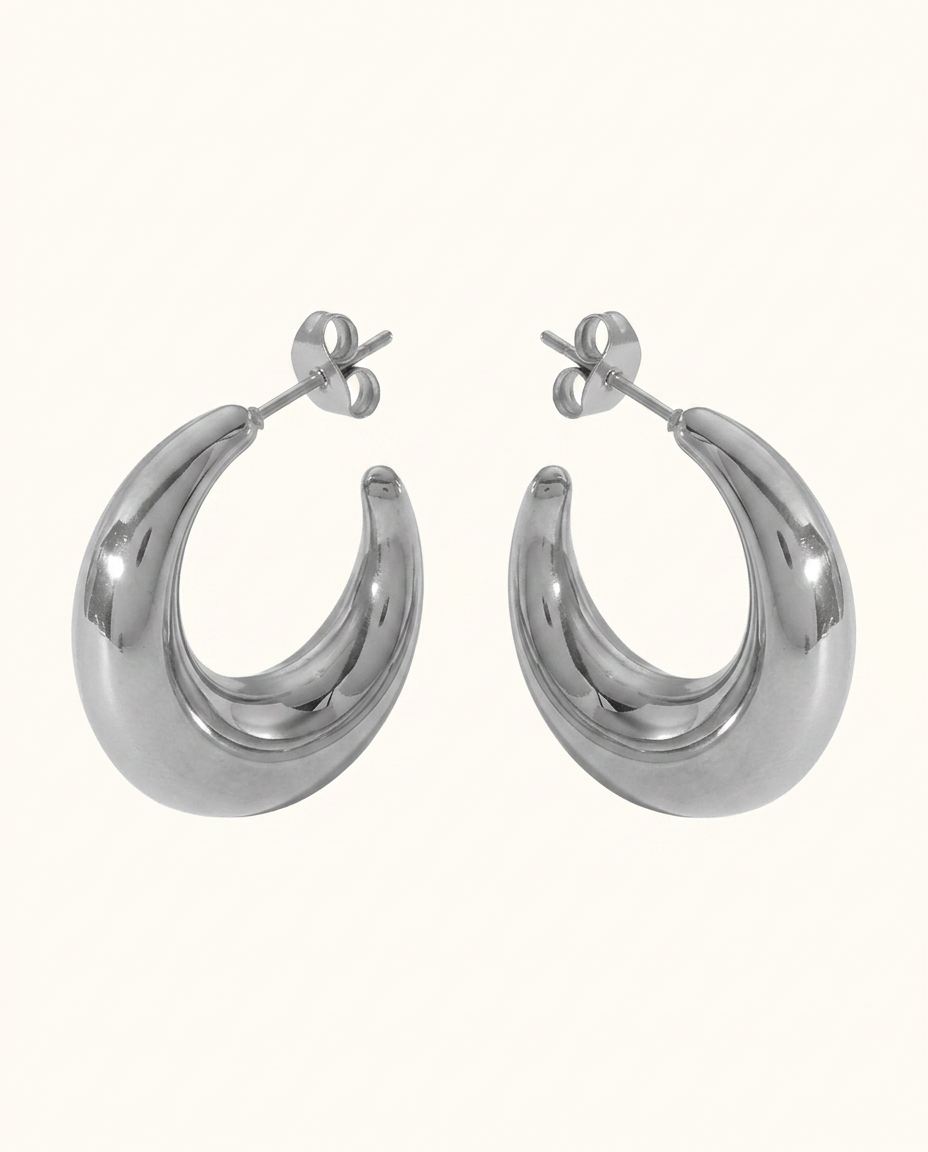 Bianca Round Stud Earrings - Gold
