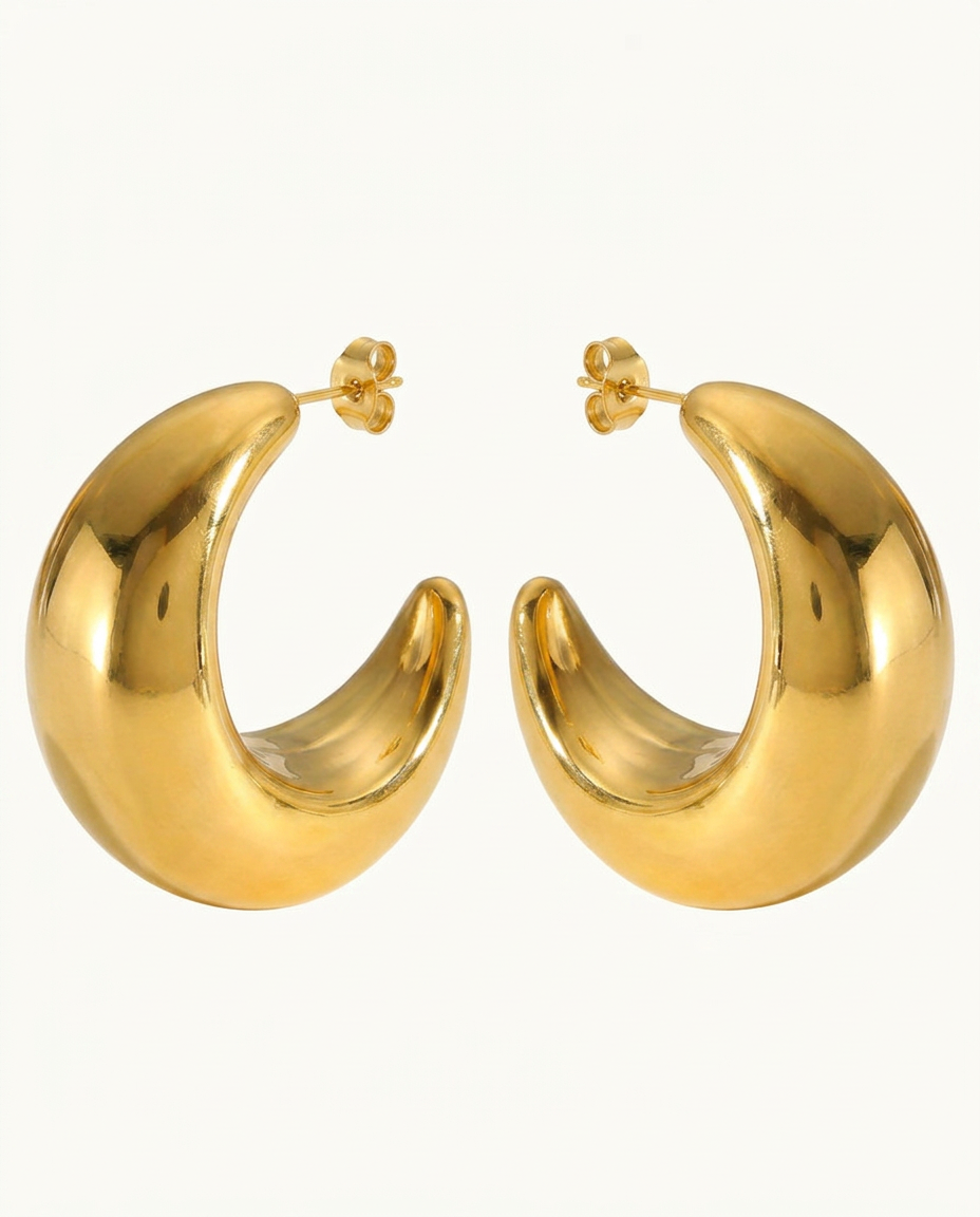 Celeste Oversized Stud Earrings - Gold