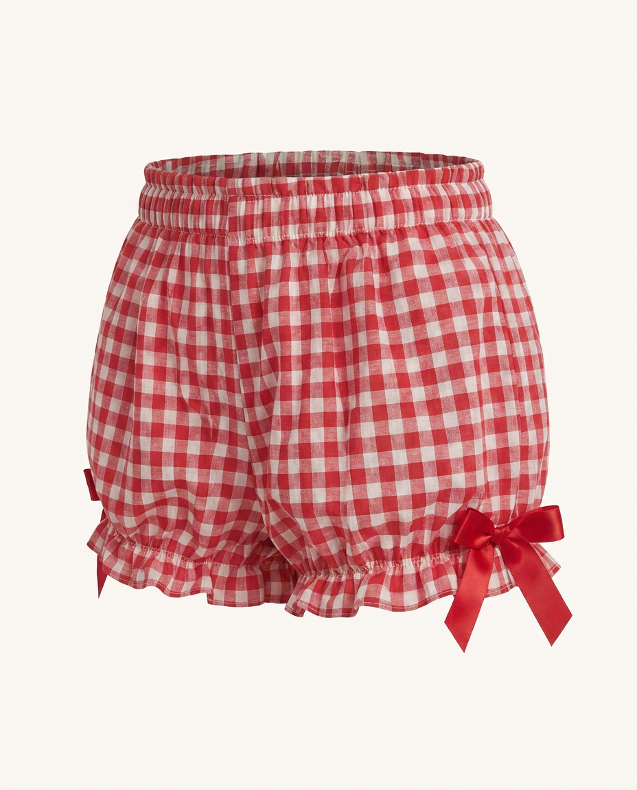 Red Gingham Ruffle Shorts - image 1