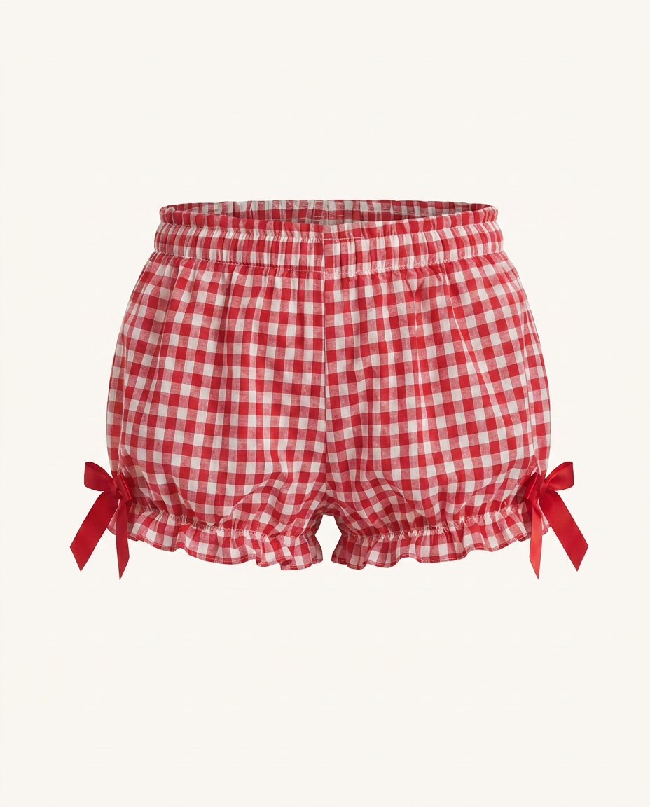 Red Gingham Ruffle Shorts - image 3