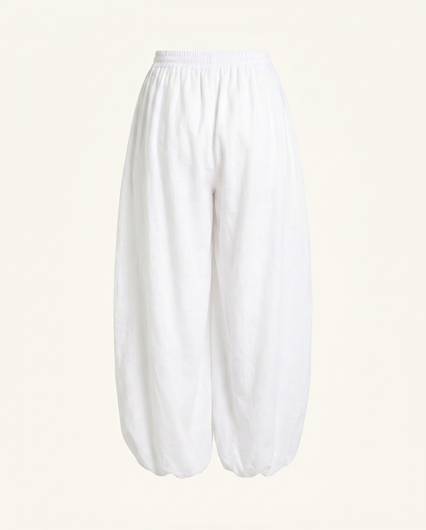 White Draped Balloon Pants - image 3
