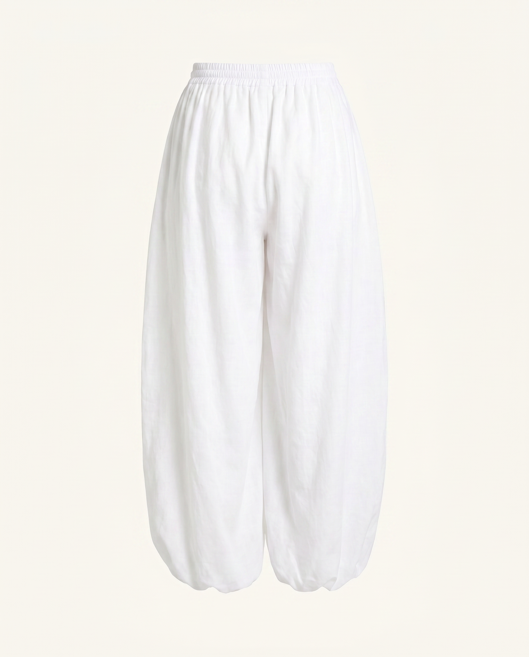 White Draped Balloon Pants - image 3