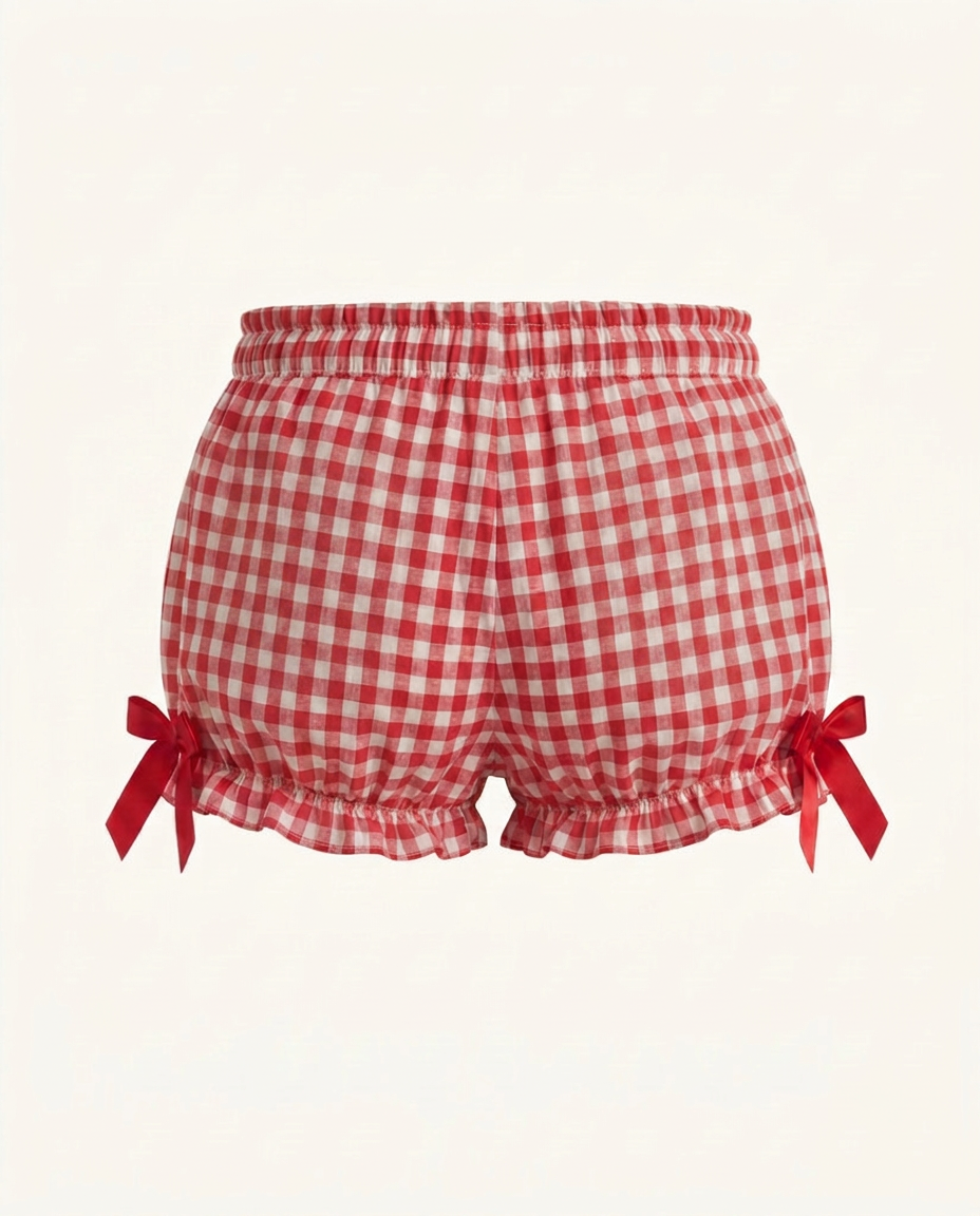 Red Gingham Ruffle Shorts - image 2