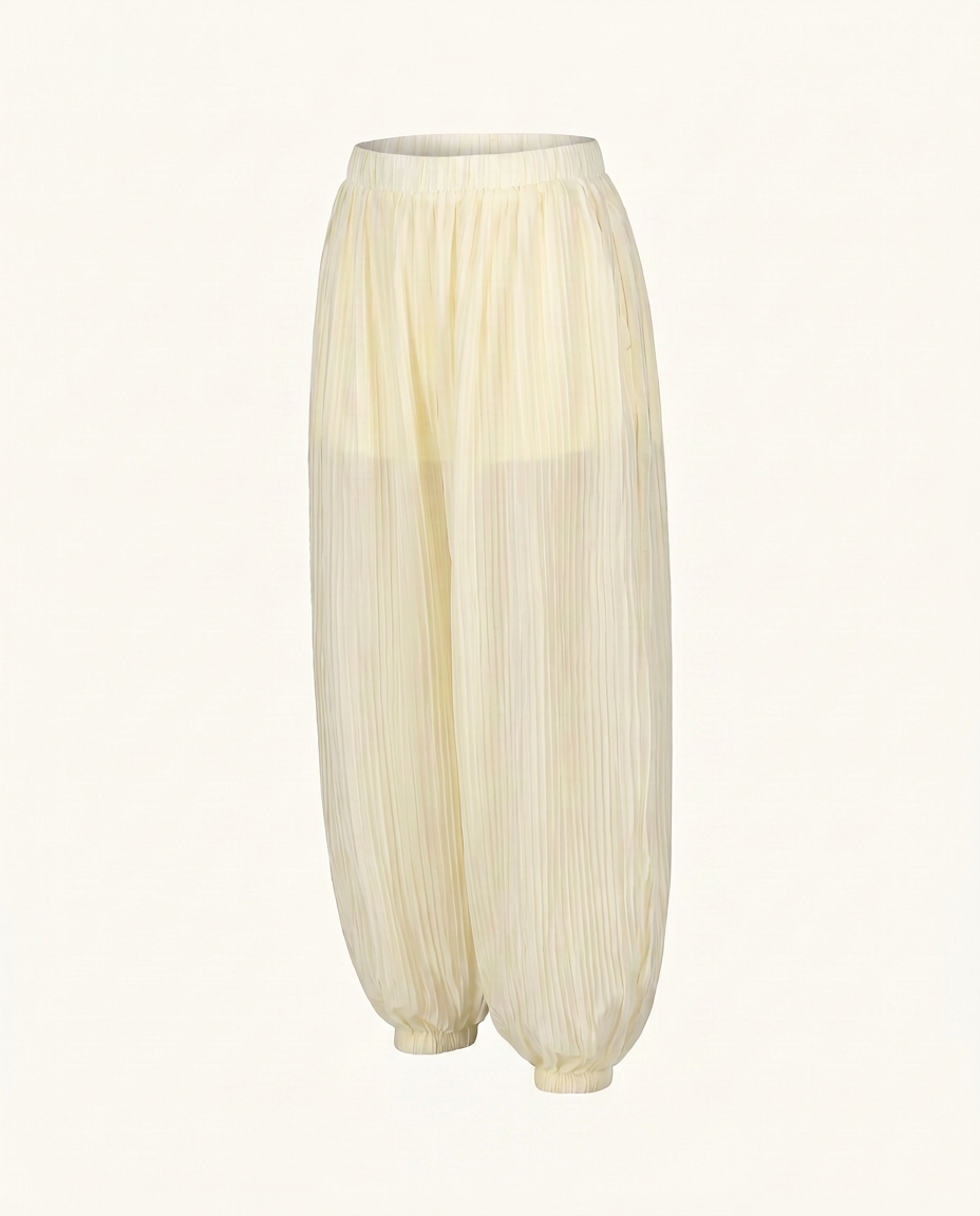 Butter Yellow Sheer Balloon Pants - image 2