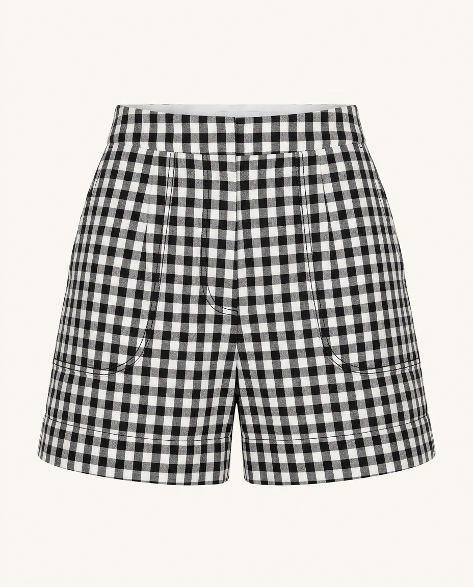Black Gingham Shorts - image 4