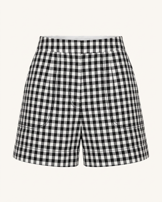 Black Gingham Shorts - image 4