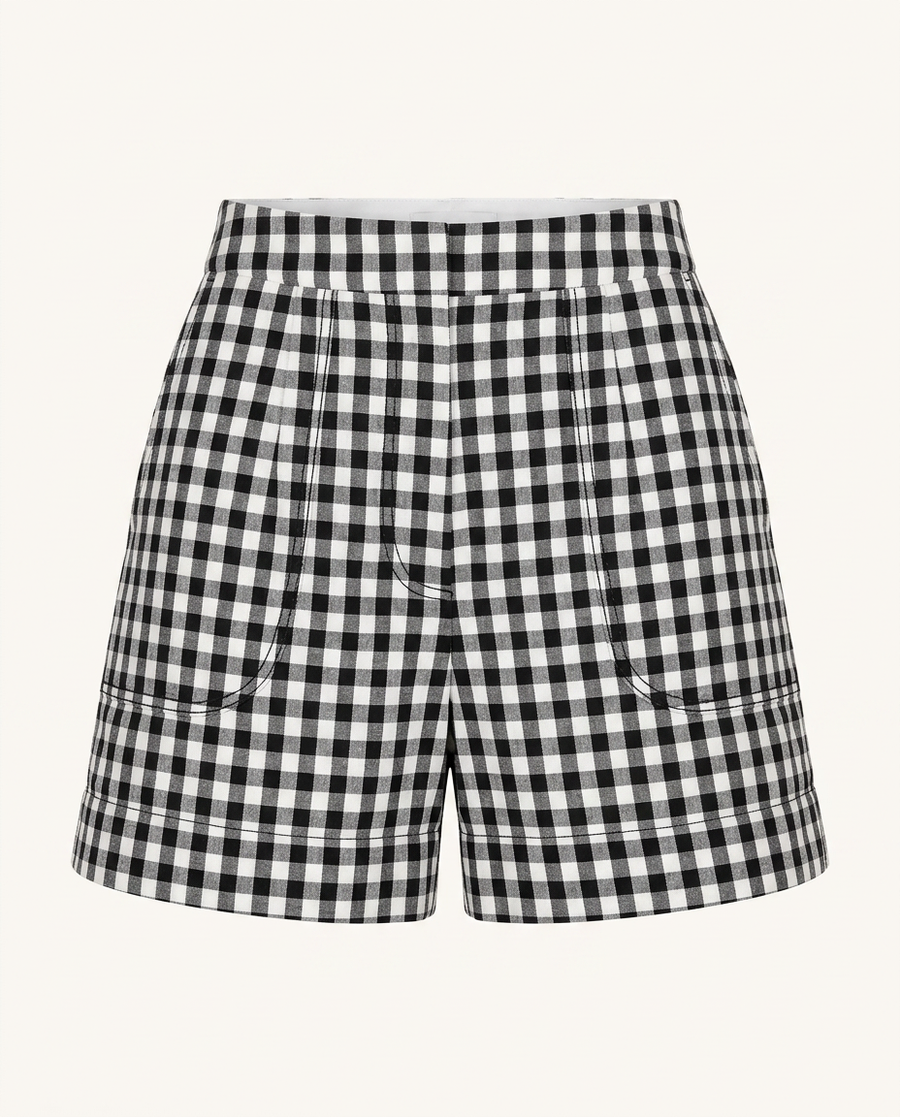 Black Gingham Shorts - image 4