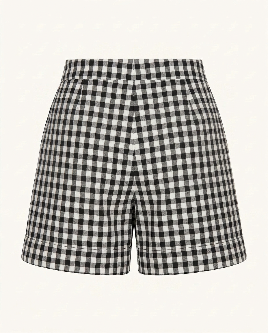 Black Gingham Shorts - image 2