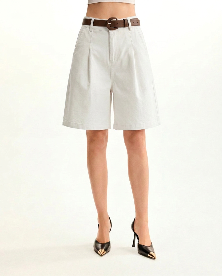 Ivory Tailored Bermuda Shorts - image 4