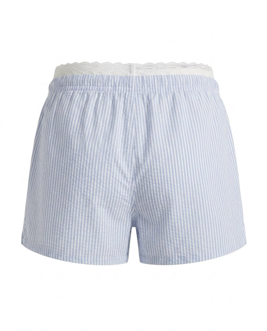 Light Blue Striped Shorts - image 2