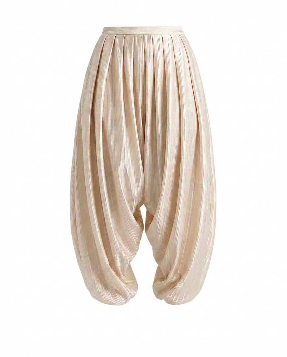 Champagne Draped Harem Pants - image 1