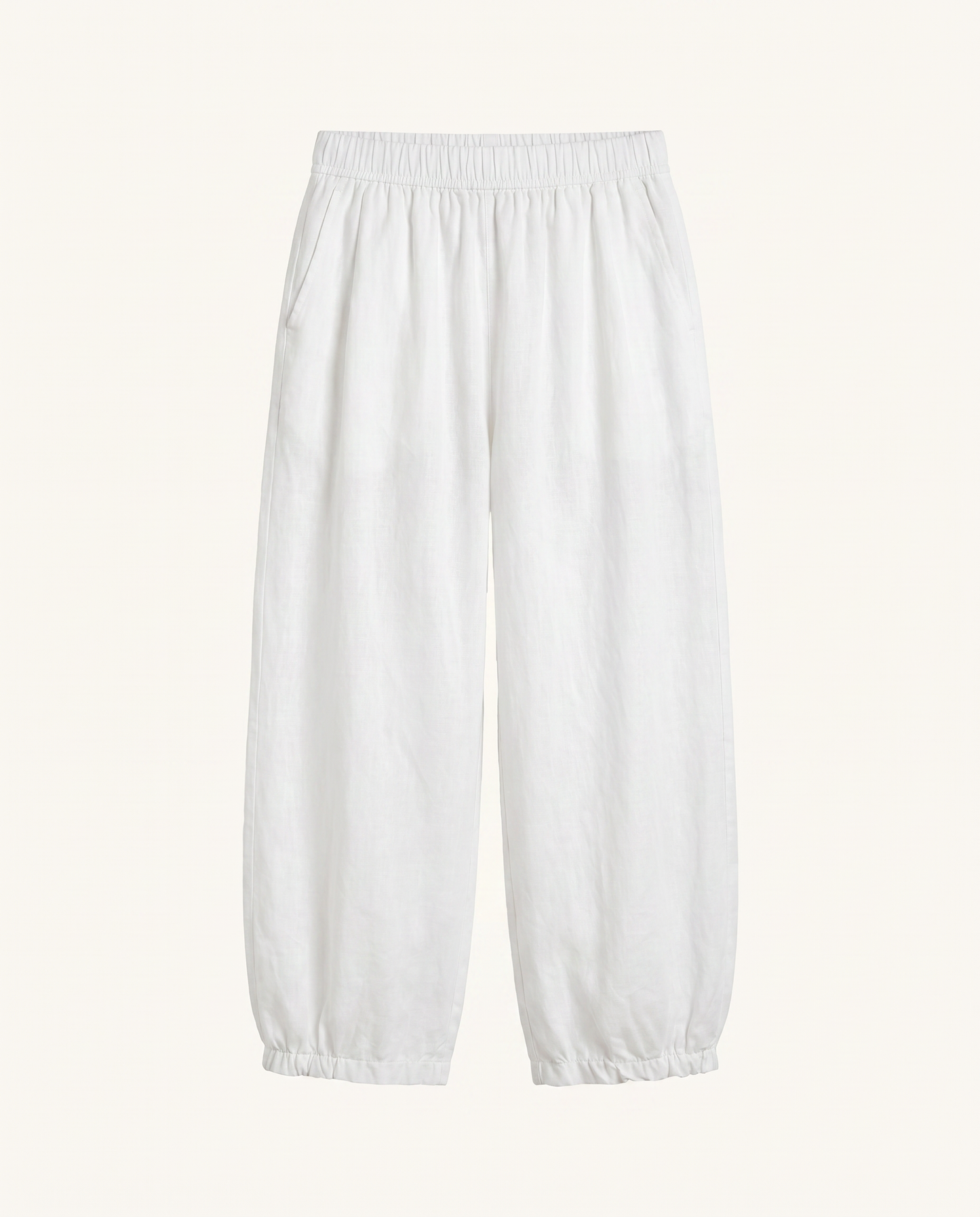 White Elastic Hem Balloon Pants - image 3