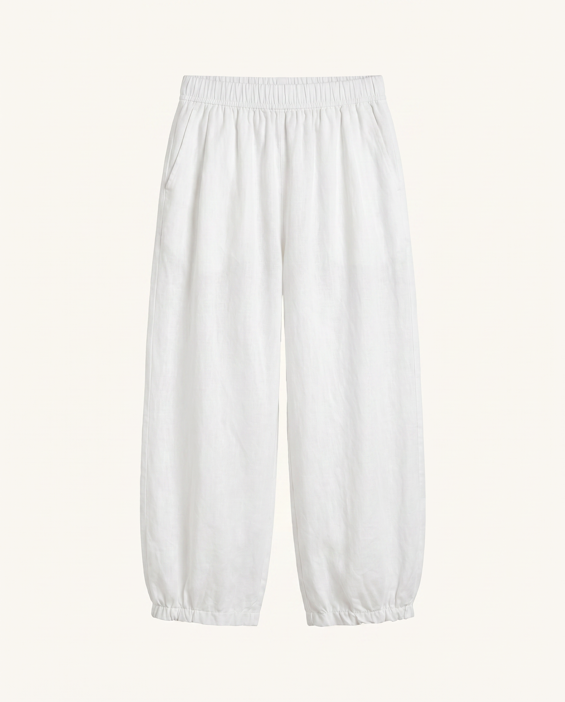 White Elastic Hem Balloon Pants - image 3