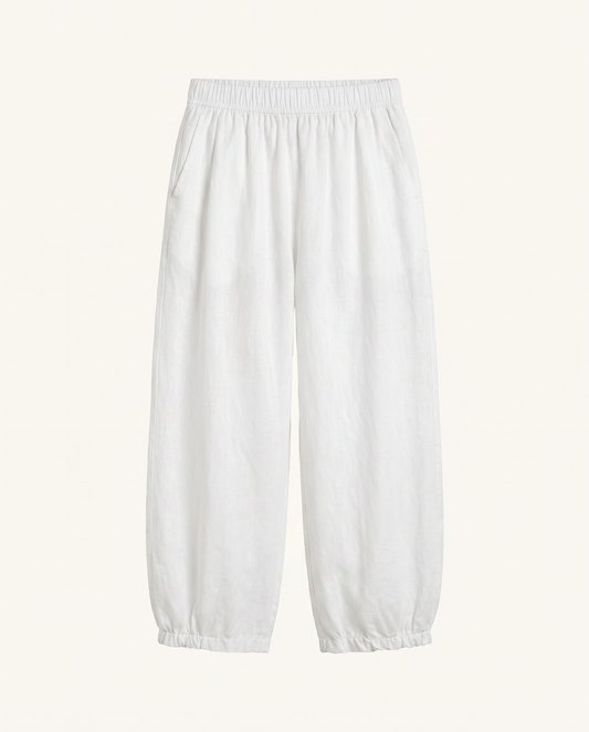 White Elastic Hem Balloon Pants - image 3