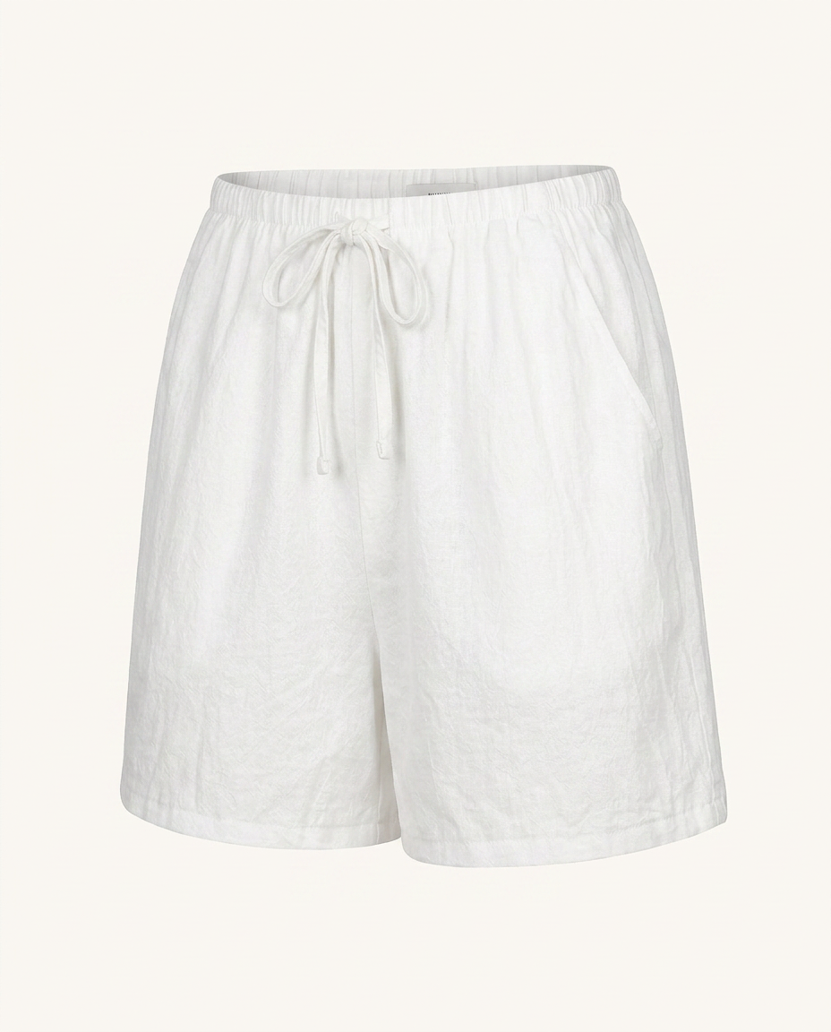 White Drawstring Shorts - image 1