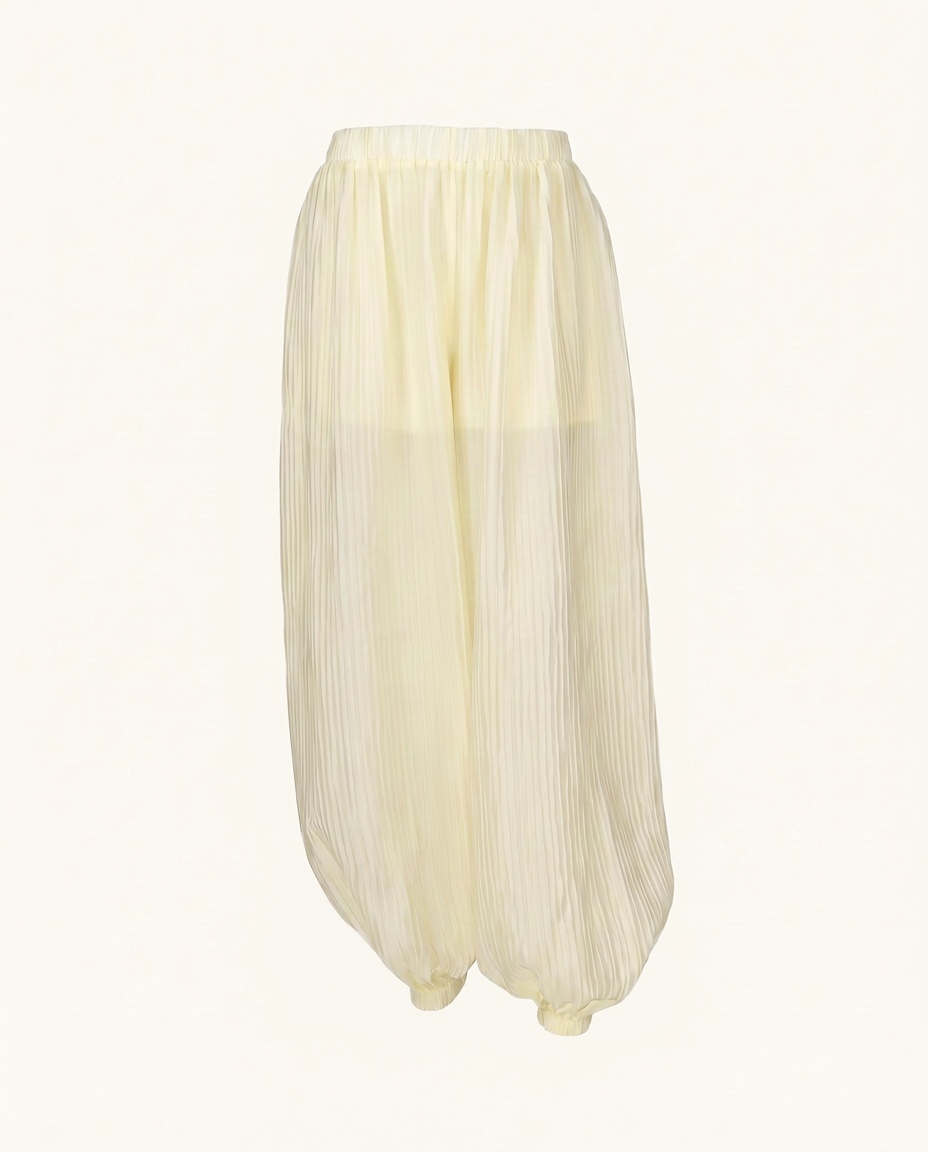 Butter Yellow Sheer Balloon Pants - image 1