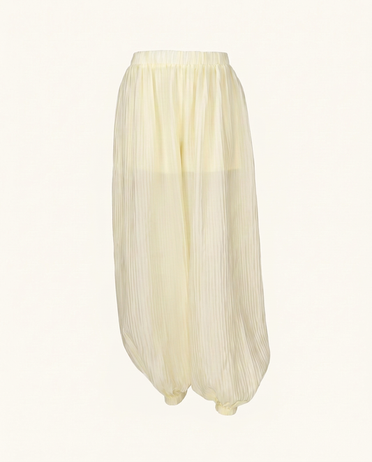 Butter Yellow Sheer Balloon Pants - image 1