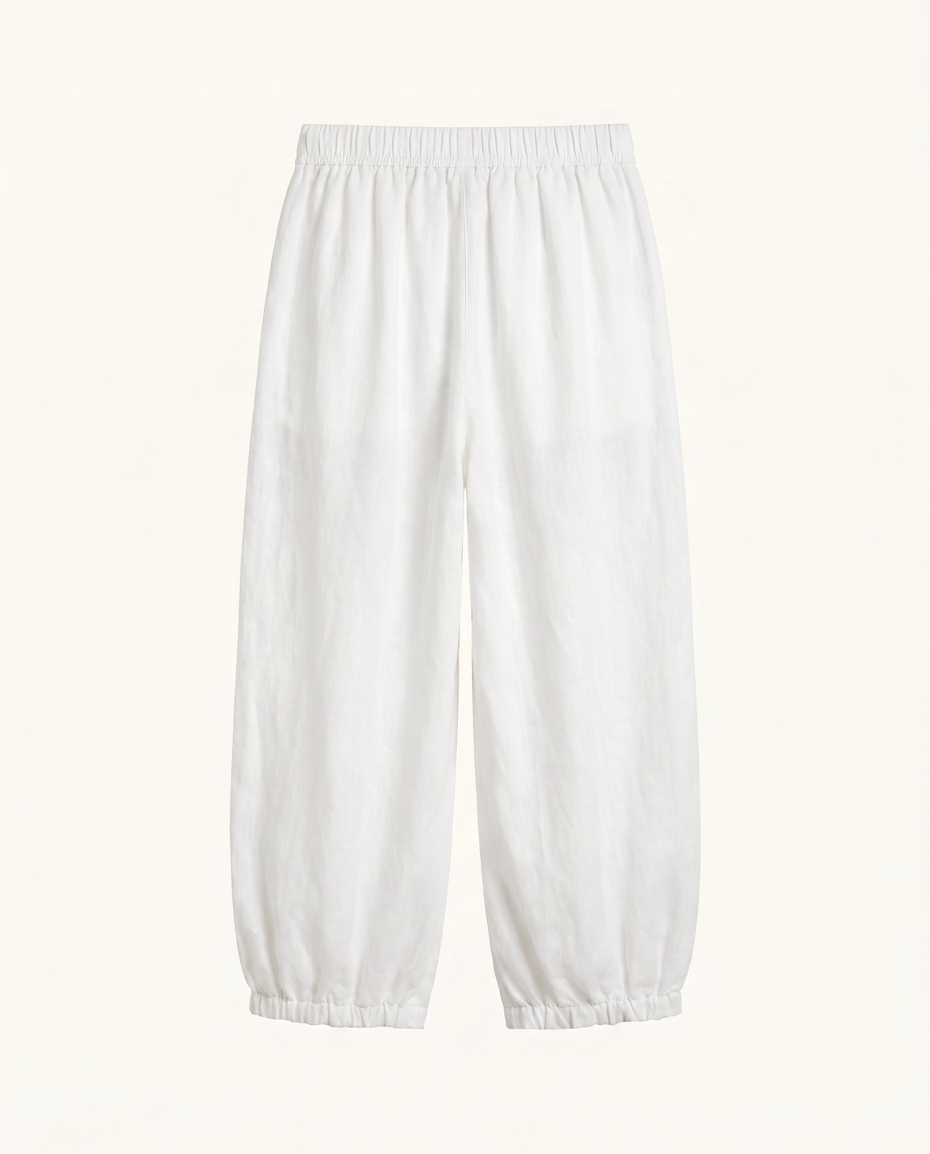 White Elastic Hem Balloon Pants - image 2