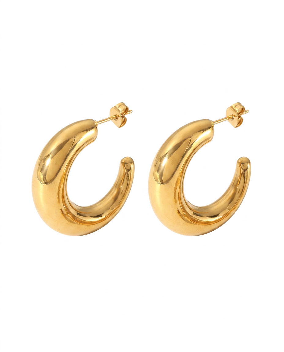 Elodie Slim Drop Earrings - Gold