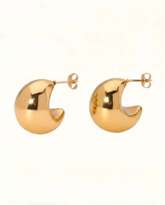 Lucia Pebble Stud Earrings - Gold