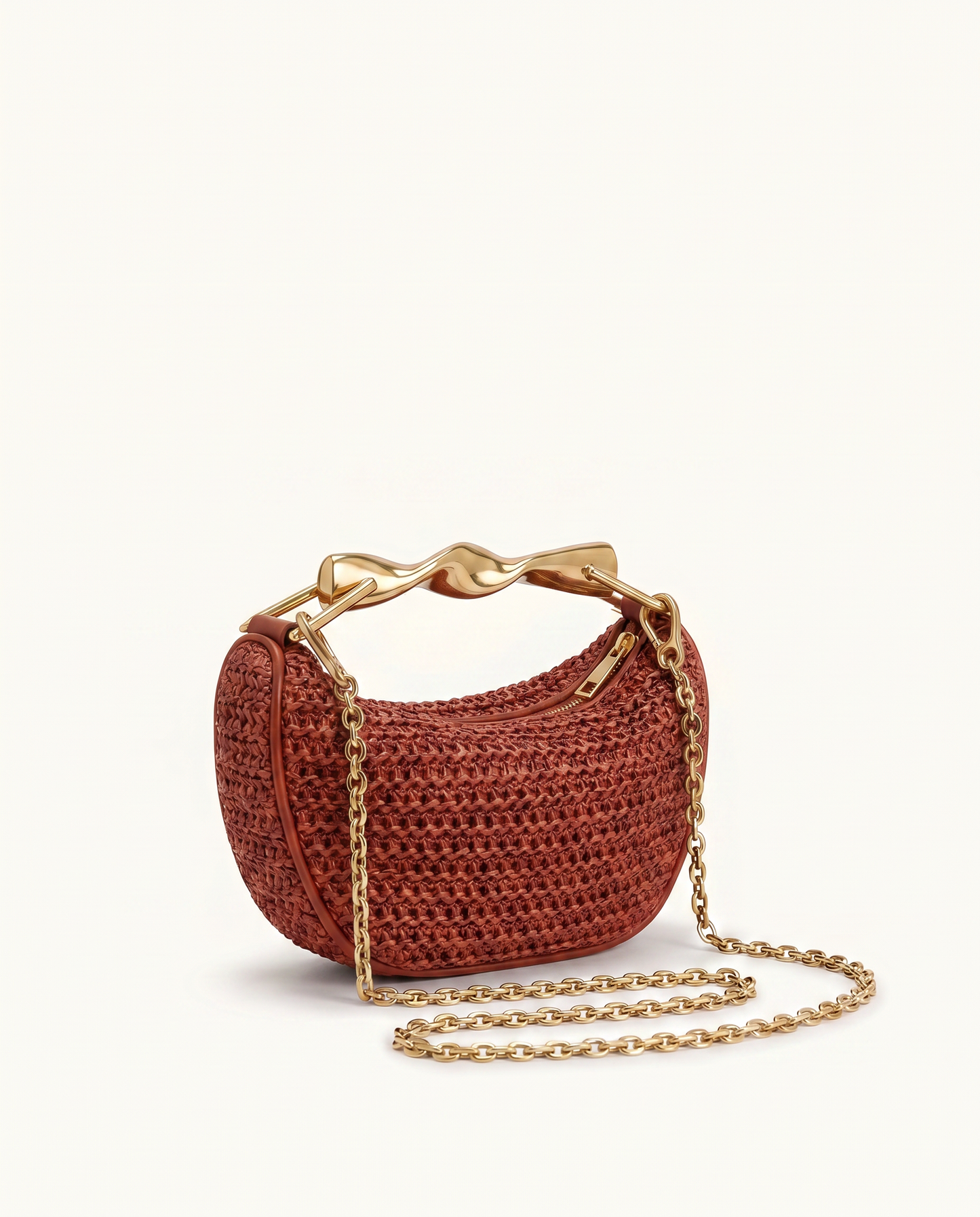 Capri Raffia Chain Shoulder Bag