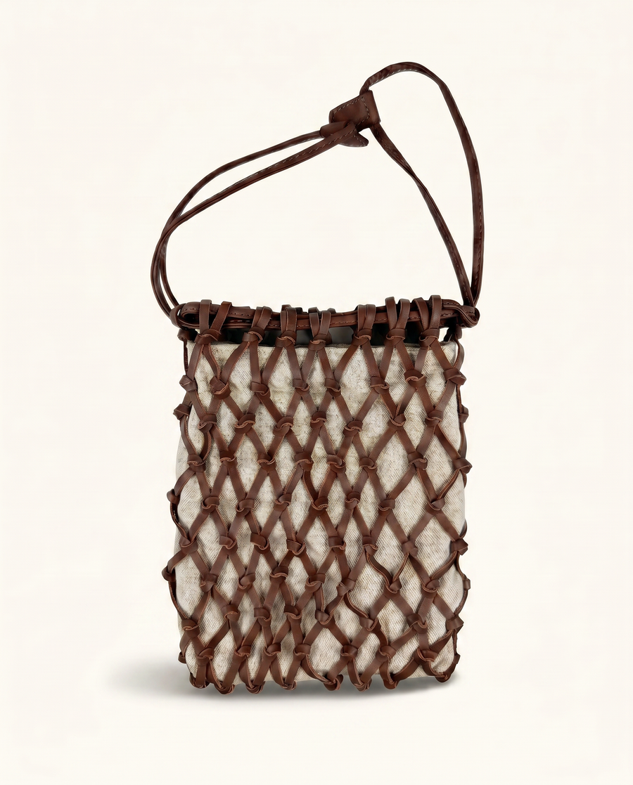 Lucca Lattice Woven Handheld Bag