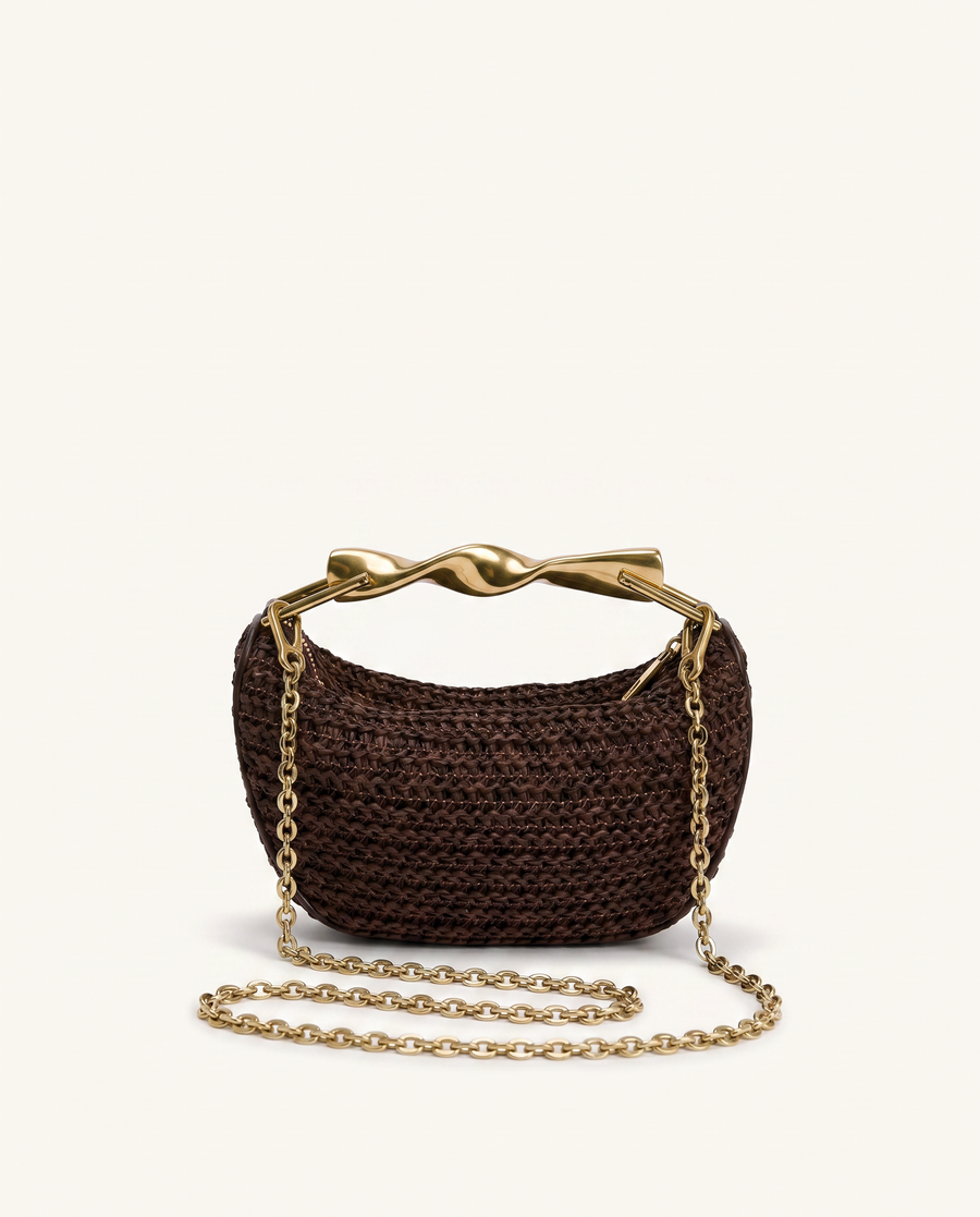 Capri Raffia Chain Shoulder Bag