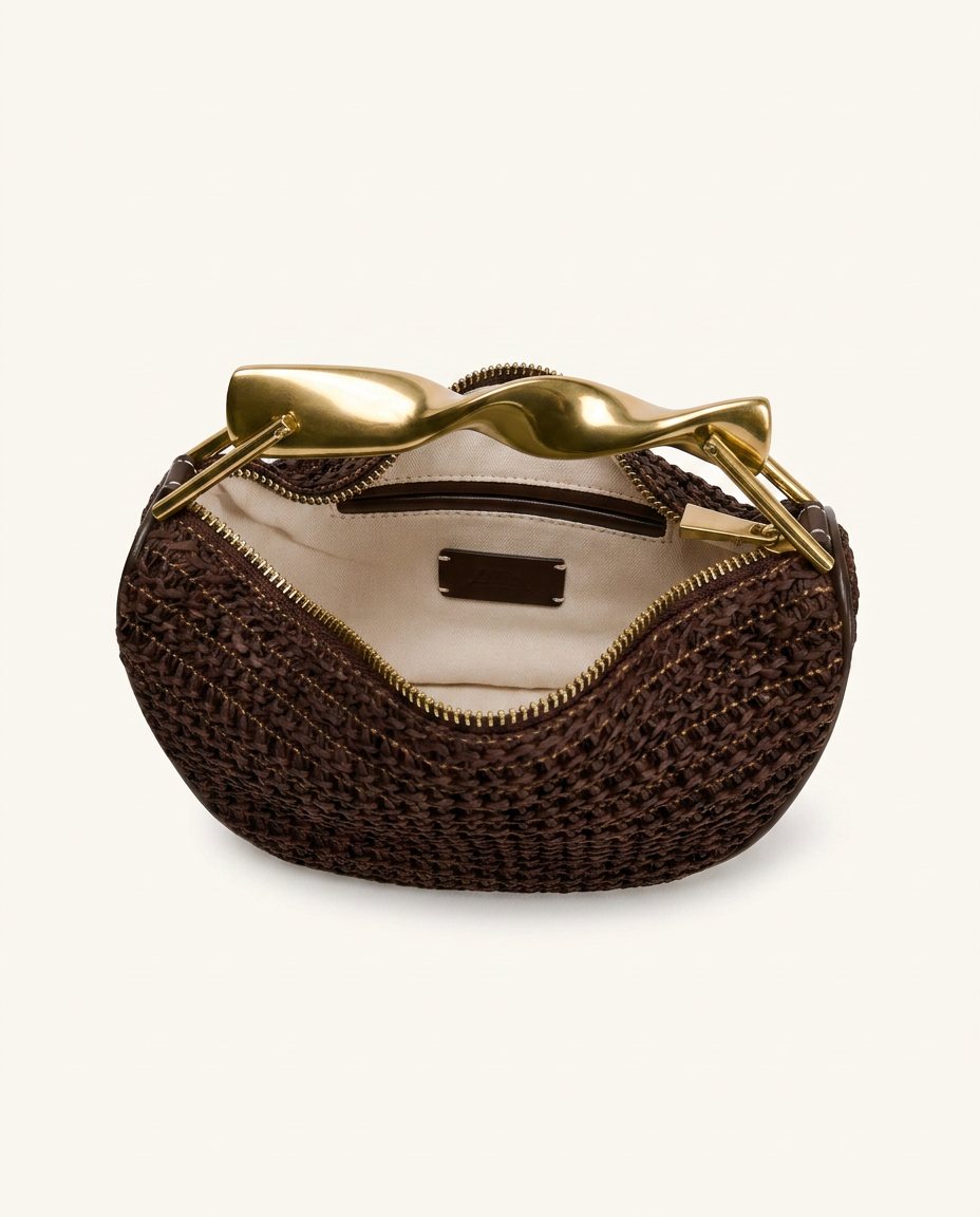 Capri Raffia Chain Shoulder Bag