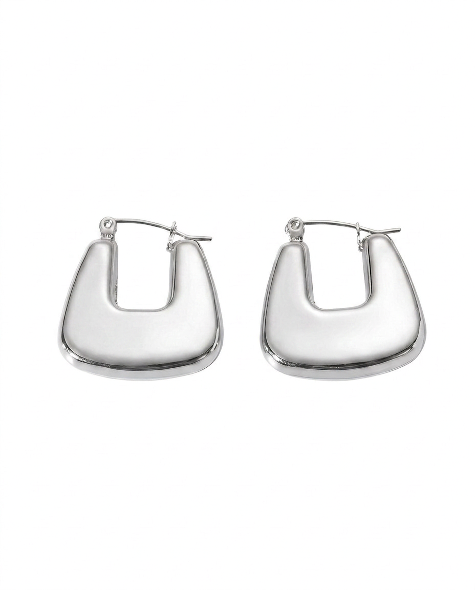 Mira Sculpted Stud Earrings - Silver