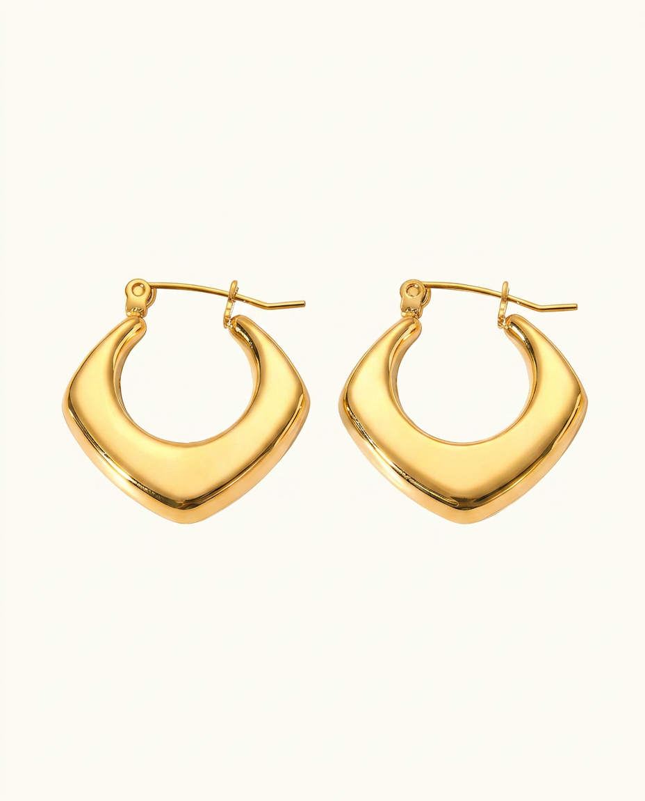 Naomi Textured Hoop Earrings - Gold