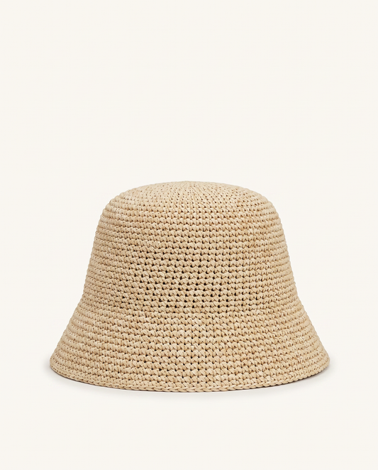 Natural Woven Bucket Hat
