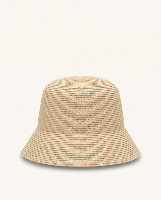 Ribbon Woven Boater Hat