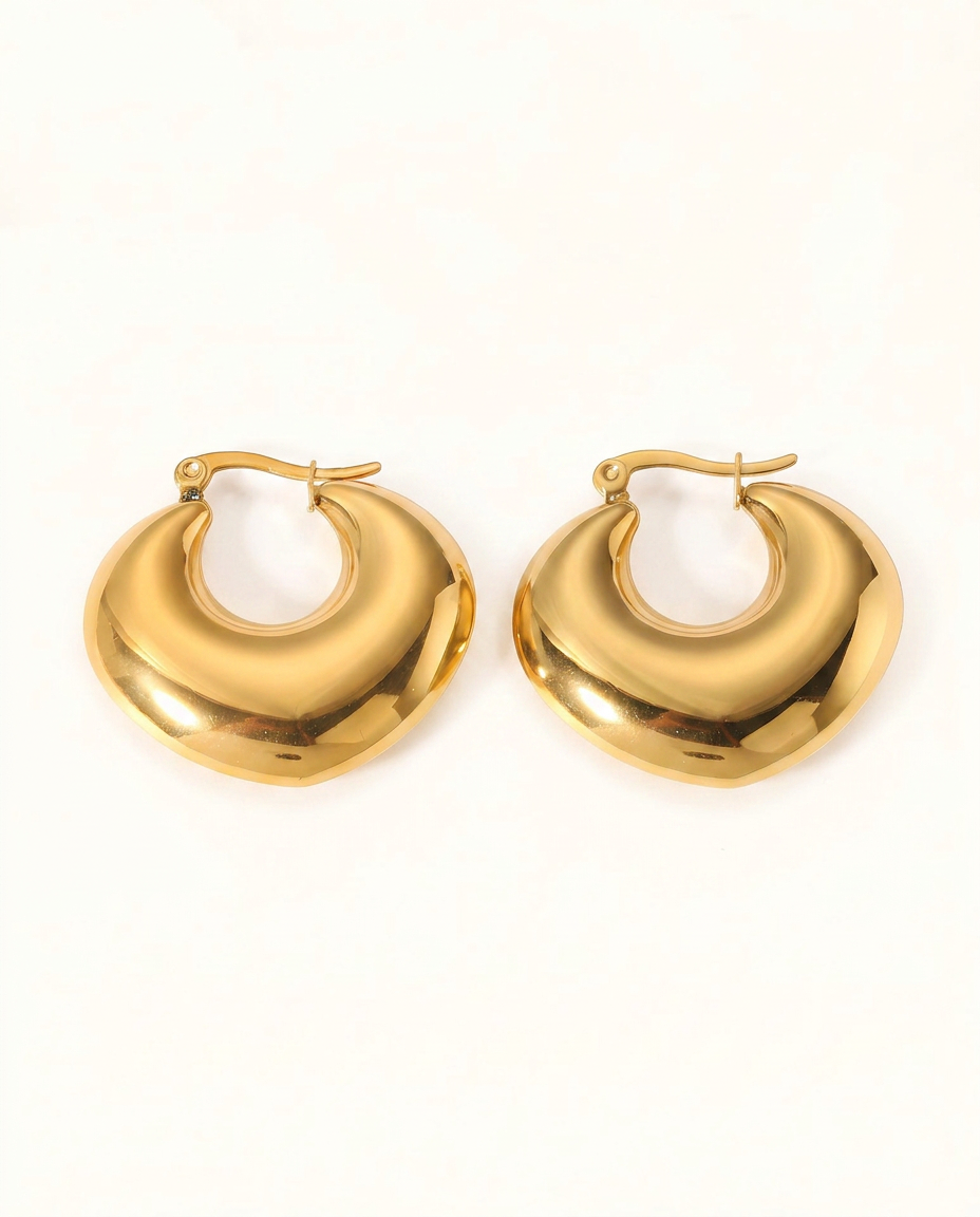 Vesper Organic Hoop Earrings - Gold