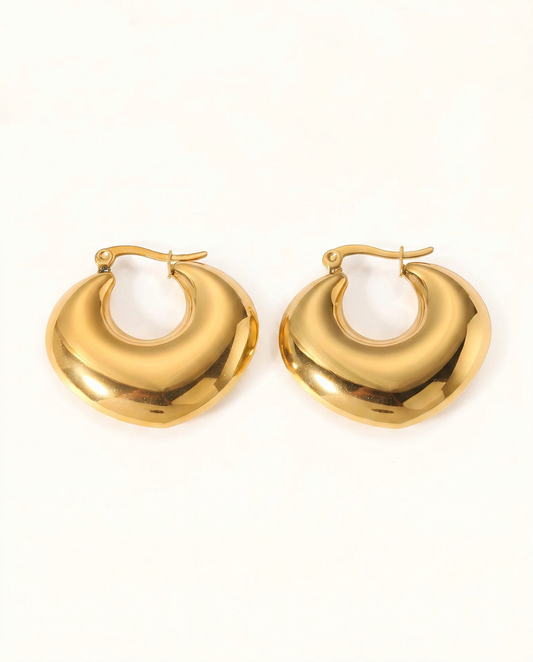 Vesper Organic Hoop Earrings - Gold